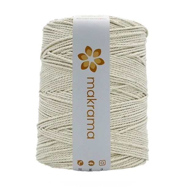 Makrama Cuerda de Algodón Hilo Cuerda / Cordón 2mm Crudo 2 mm x 340 metros Crudo Makrama Cuerda 2mm