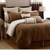 Hometrends Microsuede Queen Rutherford Brown Comforter Set, 4 Piece