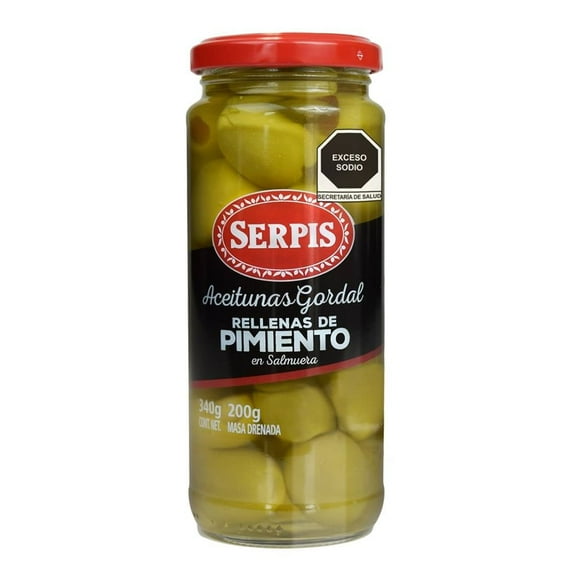 Aceitunas gordal Serpis rellenas de pimiento en salmuera 340 g