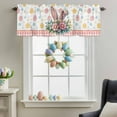 thumbnail image 3 of Valance Curtains for Kitchen Windows Easter Eggs Bunny Ears Plants Flower Rod Pocket Valance Pink White Check Short Window Curtain Topper for Bedroom Living Room Bathroom 54x18in,1&nbsp;Panel, 3 of 9
