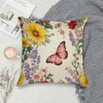 thumbnail image 5 of Pioneer Flower And Butterfly Pillow Covers,Pioneer Flower And Butterfly Throw Pillow Covers 18"×18" ,Living Room Sofa Couch Pillow Covers,Decorative Pillow Covers, 5 of 7
