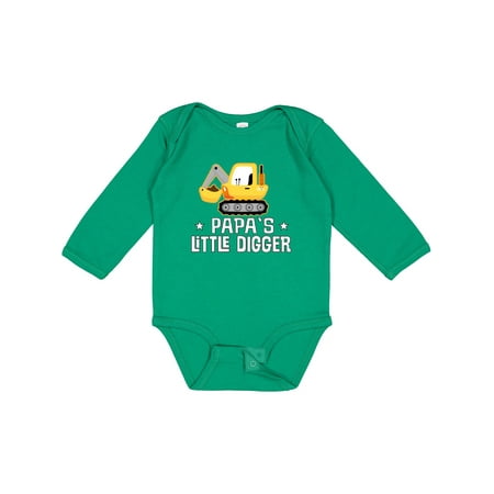 

Inktastic Papa Little Digger Construction Truck Gift Baby Boy Long Sleeve Bodysuit