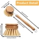 thumbnail image 3 of Nvzi Cepillos de madera para platos (1 unidad) con mango de madera - Cepillo de madera para limpiar sartenes y ollas con cabezal reemplazable, 3 of 5