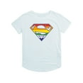 thumbnail image 2 of Superman Prismatic Shield Women's Graphic T-Shirt Rolled Sleeve Tee, 2 of 6