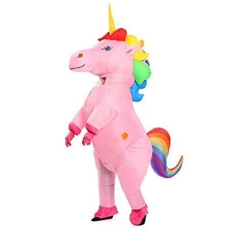 GOPRIME Adult Size Inflatable Rainbow Unicorn Costume Halloween Costume ...