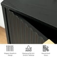 thumbnail image 5 of EYYTHUNG Fluted Storage Cabinet with 3 Doors, Modern Farmhouse Black Wooden Credenza with Adjustable Shelves, 1 Pack, 5 of 8