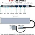 thumbnail image 5 of JIhuahe Dual Head USB 3.0 to Type-C 8-in-1 Hub Splitter for Laptop, Mobile Phone, Game Console, Multi-Port Adapter with 4K HDMI, SD/TF Card Reader, PD Charging, 5 of 5