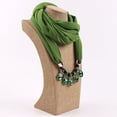 thumbnail image 1 of Bufanda de gasa con perlas de espejo y collar de aleación para mujer, bufanda de primavera, otoño e invierno, 1 of 6