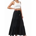 thumbnail image 2 of Women's Spliced Pleated Midi Pockets or Skirt for Casual Black M, 2 of 8