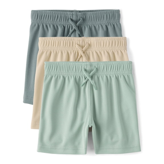 The Children's Place Baby & Toddler Boys Quick Dry Mesh Shorts, 3-Pack, Sizes 6M-5T