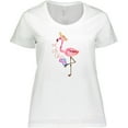thumbnail image 3 of Inktastic Cute Summer Flamingo Women's Plus Size T-Shirt, 3 of 5