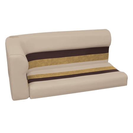 Wise 8WD108-1010 Deluxe Series Pontoon 46  Right Corner Lounge Seat and Backrest Cushion Set Only  Color: Sand/Chestnut/Gold