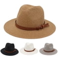 thumbnail image 2 of UDIYO Panama Hat Straw Weaving UV Protection Men Women Foldable Anti Sun Cap for Beach, 2 of 8
