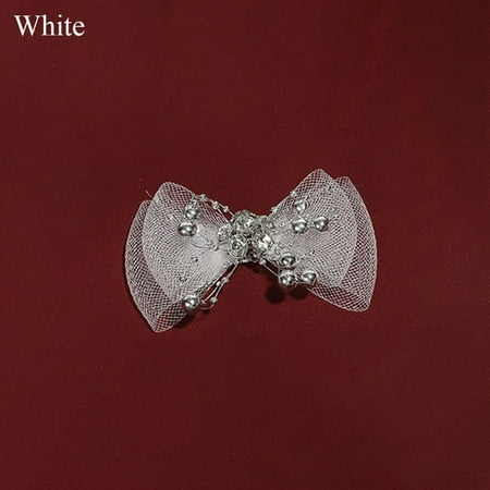 1PC High Heel Materials Shiny Rhinestone Wedding Bride DIY Bags/Clothes/Shoes Bow Shoes Charm Shoes Buckle Accessories Shoes Flower Jewelry Shoes Decorations WHITE