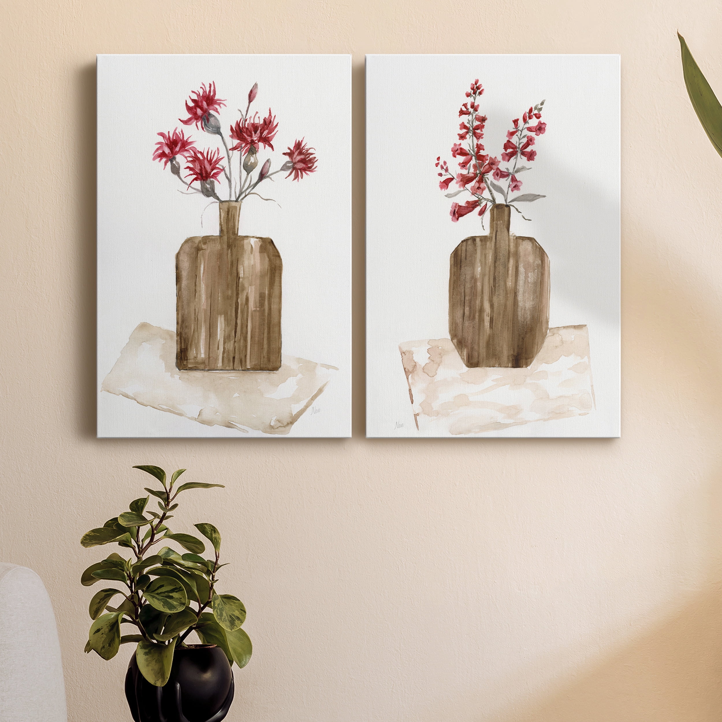 Simply Country I Premium Gallery Wrapped Canvas - Ready to Hang - Set of 2 - 12 x 18 Each