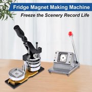 Magnet Maker Machine 2x2 in, Square Fridge Magnet Button Badge Making Tool with Paper Cutter, Craft Kits with 100 Sets Supplies for Home or Business