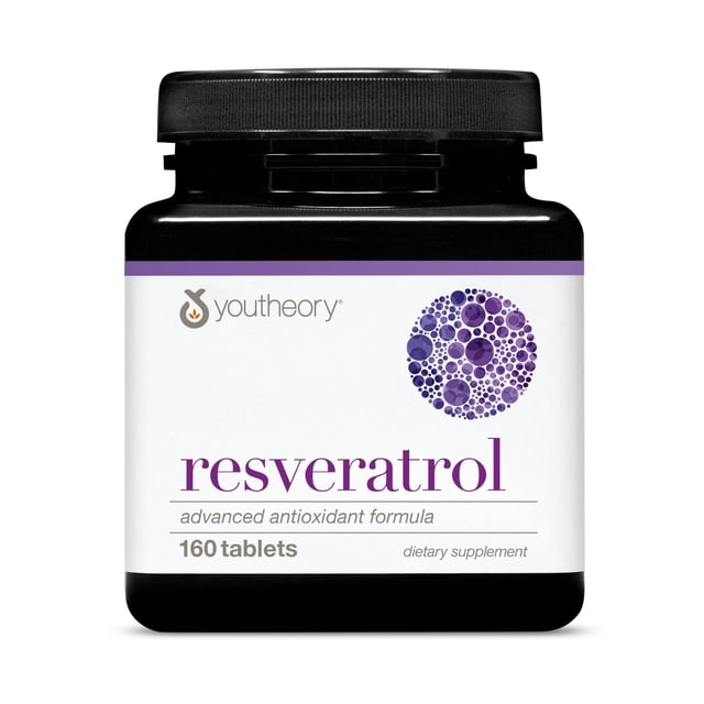Suplemento Youtheory, antioxidante avanzado con resveratrol, 160 tabletas