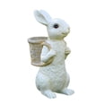thumbnail image 1 of Estatuilla de conejo de Pascua, maceta de jardín, decoración de balcón, adorno hecho a mano para exteriores, multiusos para interiores y exteriores Blanco, 1 of 8