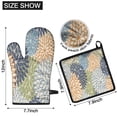 thumbnail image 6 of Blue Floral and Petal Pattern Kitchen Oven Mitt and Pot Holder Sets 4 Pcs for Baking, Cooking and Grilling, Heat Resistant Up To 392 °F, 6 of 7