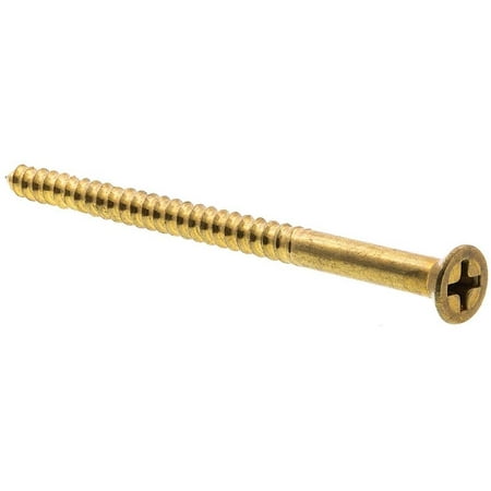 

9035360 Wood Screws Flat Head Phillips Drive #8 X 2-1/2 in. Solid Brass 15-Pack