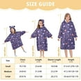 thumbnail image 3 of Dailycode Wearable Blanket Hoodie Oversized Sherpa Flannel Blankets with Pocket for 3-14 Year Old Pastel Floral Flower, 3 of 7