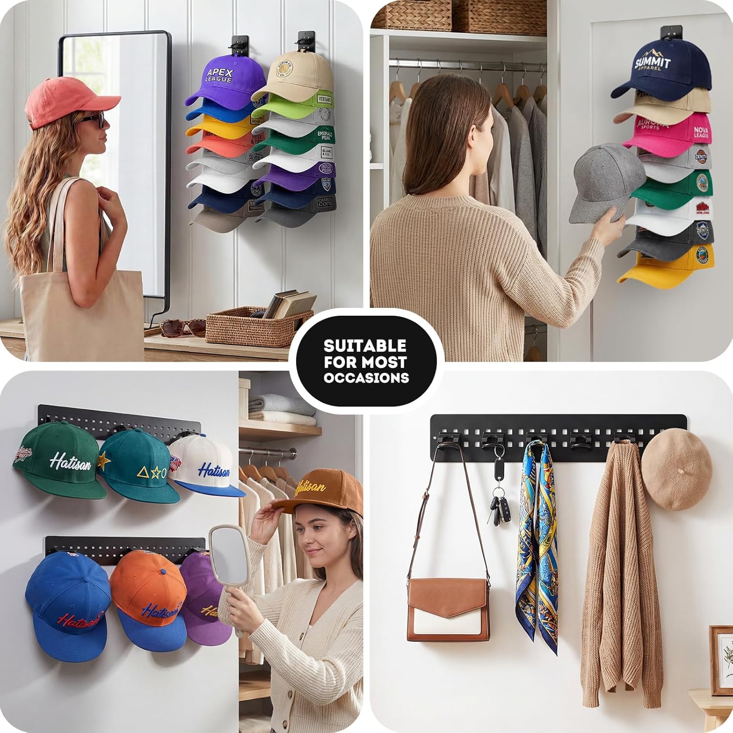 Livhil 2-Pack Detachable DIY Hat Organizer, Black photo 5