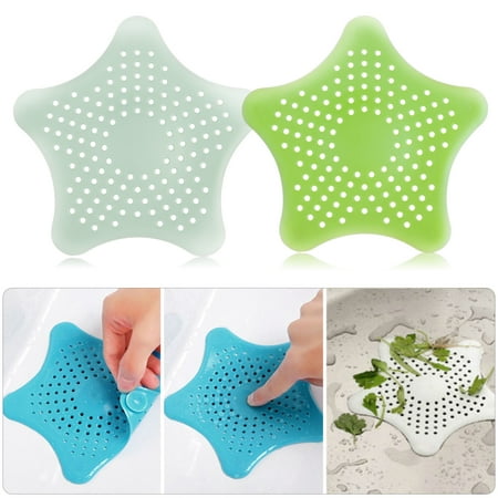 Filter Drain Plug TSV Bathroom Drain Hair Catcher Bath Stopper Plug Sink Strainer Filter Shower Covers Green+Teal Green 2Packs ()
