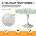 thumbnail image 2 of Elastic Fitted Round Tablecloth, Green Polka Dots Waterproof Stretch Table Cover for 55"-60" Tables, Watercolor Abstract Art Washable Outdoor Tablecloths for Patio, Picnic, Camping, 2 of 9