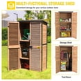 thumbnail image 5 of Aivituvin Outdoor Storage Cabinet with Adjustable Shelves, Metal Frame, Waterproof Storage Shed with Floor for Garden Tools, Brown, 5 of 9