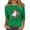 Green, variant on 3/4 Sleeve Tops for Women, Crew Neck with Witch Broom Print, Loose Fall Tunic,Black S
