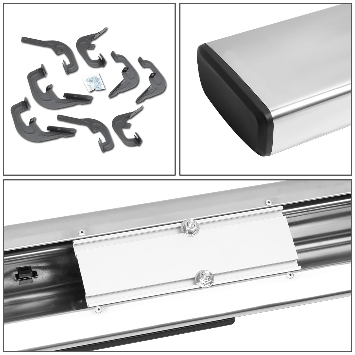 DNA Motoring For 07-19 Silverado Sierra Crew Cab Chrome 6" Side Step Nerf Bar Running Board