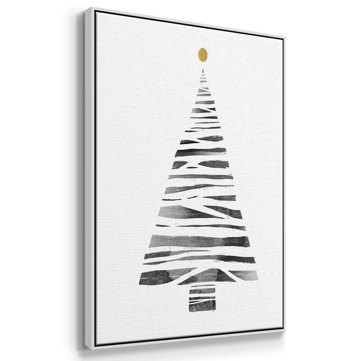 Christmas Tree I - Framed Gallery Wrapped Holiday Canvas - 27 x 41 - White Frame