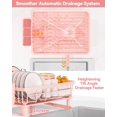 thumbnail image 4 of HELIAHOO Dish Drying Rack with Drain Board, Drying Rack Kitchen, 360° Rotatable Drain Spout, Saving-Space Stainless Steel Dish Drainers for Kitchen Counter, Pink AZ83-27561, 4 of 6