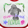 thumbnail image 4 of Inktastic Miami Beach Florida Cute Swimming Manatee Boys or Girls Baby Bib, 4 of 4