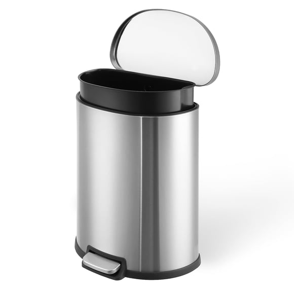Stainless Steel Step Trash Can, 13 Gallon/50L Kitchen Garbage Bin with Soft Close Lid & 3 Removable Buckets