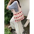 thumbnail image 3 of LinYooLi Love Heart Arrange Dough Twists Y2K Knitted Tote Bag Women Knitting Wool Handbag Purse Winter Warm Shoulder Bags, 3 of 7