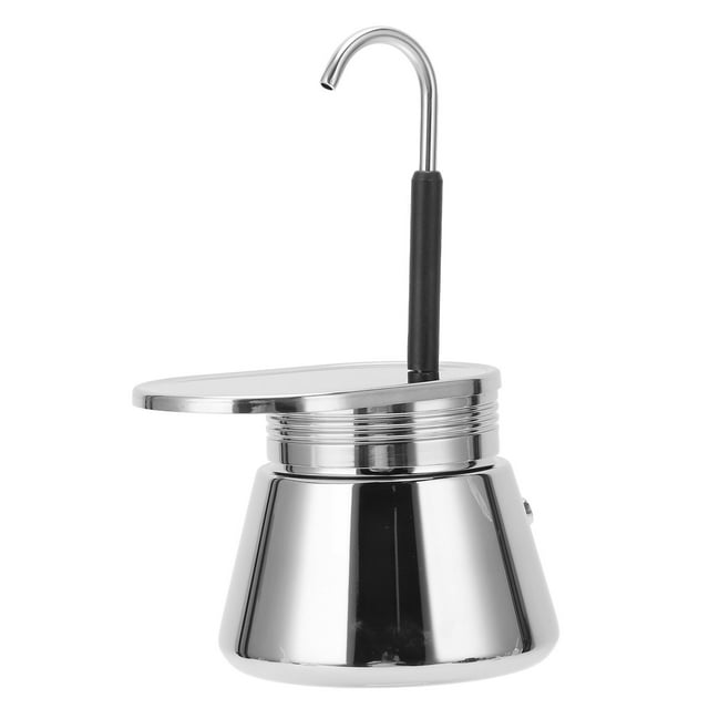 Espresso Maker, Stainless Steel Single Tube Moka Pot Lightweight Portable Anti Leaking Fast Cooking Easy to Operate Classic Stovetop Cafe Maker for Home Outdoor Camping Parties
