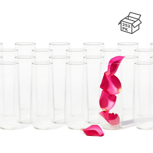 TOSSWARE POP Flûte 9oz Ensemble de 252, Verres à Champagne en Plastique Incassables, Recyclables et Cristallins
