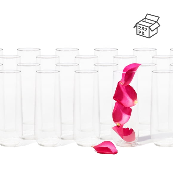 TOSSWARE POP Flûte 9oz Ensemble de 252, Verres à Champagne en Plastique Incassables, Recyclables et Cristallins