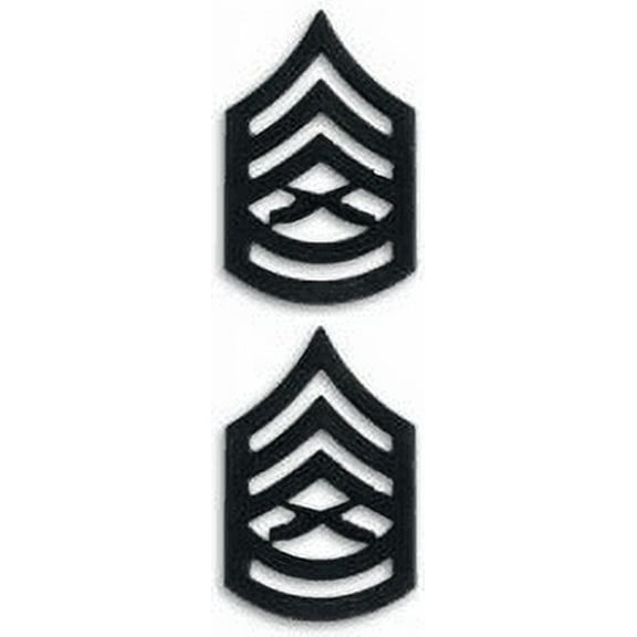 USMC Black Metal (Solid Brass) GYSGT Gunnery Sergeant Chevron Rank Insignia