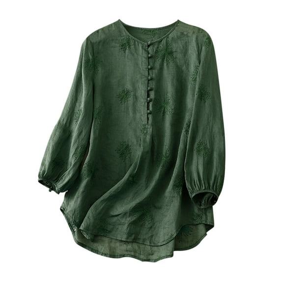 MaFYtyTPR Women's Loose Casual Solid Color Versatile Short Sleeved Top Womens Comfortable and Casual for Women Green M
