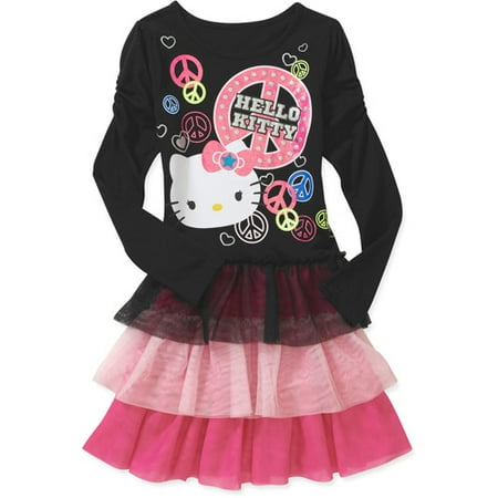 Hello Kitty Girls Long Sleeve Dress