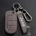 thumbnail image 1 of High quality New Leather Car Key Cover Case Fob compatible for Jeep Renegade Compass Grand Cherokee compatible for Chrysler 300C Wrangler Accessorie, 1 of 4