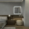 thumbnail image 3 of Ozarke Glowing LED Vanity Mirror with Digital Clock, Fog Free and 3 Lights Emitting Color - Large, 3 of 6