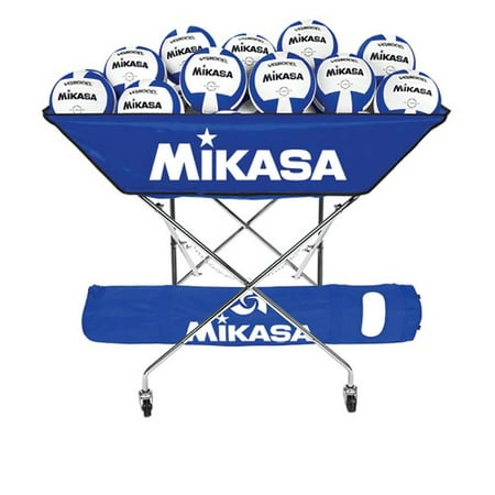 Volleyball Cart for 24 Balls by Mikasa Sports, Royal Blue - 48" x 22" x 40"
