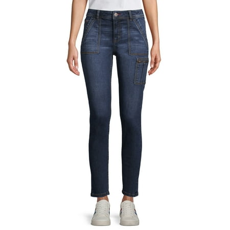 EV1 from Ellen DeGeneres Preston High Rise Skinny Ankle Utility Jean Women's (Dark Wash)