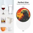 thumbnail image 4 of KLL Drink Coasters Set Round Shape of 4,PU Leather Absorbent Coasters Set Decorative Coffee Cup Coasters Housewarming Gift for Home Decor-Hawaiian Style Bald Eagle, 4 of 5