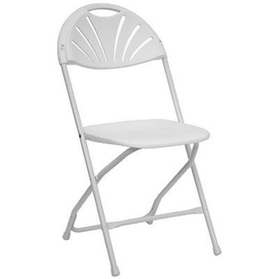 2141 Plastic Fanback Chair - White, Pack Of 8