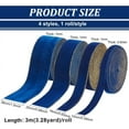thumbnail image 3 of 13Yards 4 Sizes Velvet Wired Ribbons with Gold Wired Edge Royal Blue Single Face Velvet Ribbon Wrapping Velvet Decoration Ribbon, 3 of 9
