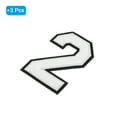 thumbnail image 3 of Parches de Chenille Uxcell Número 2 Altura 4-1/2" Purpurina Negra para Gorra 3Pcs Blanco, 3 of 7